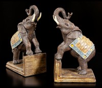 Bookends Set - Decorated Elephants