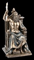 Zeus Figur - Göttervater auf Thron mit Blitz