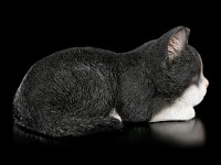 Baby Katzen Figur - Schlafend schwarz-weiß