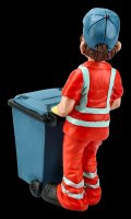 Funny Job Figur - Straßenkehrer mit Mülltonne
