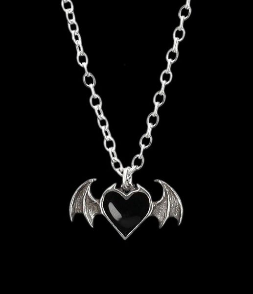 Alchemy Bat Heart Necklace - Blacksoul Bijou