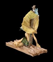 Pixie Goblin Figurine with Mouse - Rafting
