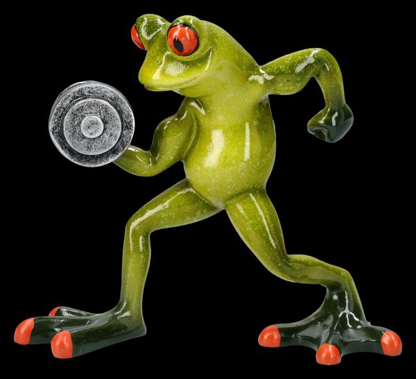 Funny Frog Figurine - Weightlifter