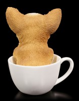 Hunde Figur - Chihuahua Welpe in Tasse