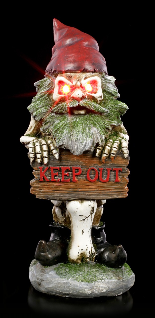 Zombie Garden Gnome LED - Keep Out