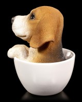 Hunde Figur - Beagle Welpe in Tasse