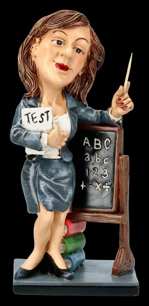 Funny Job Figurine - Female Teacher with Test