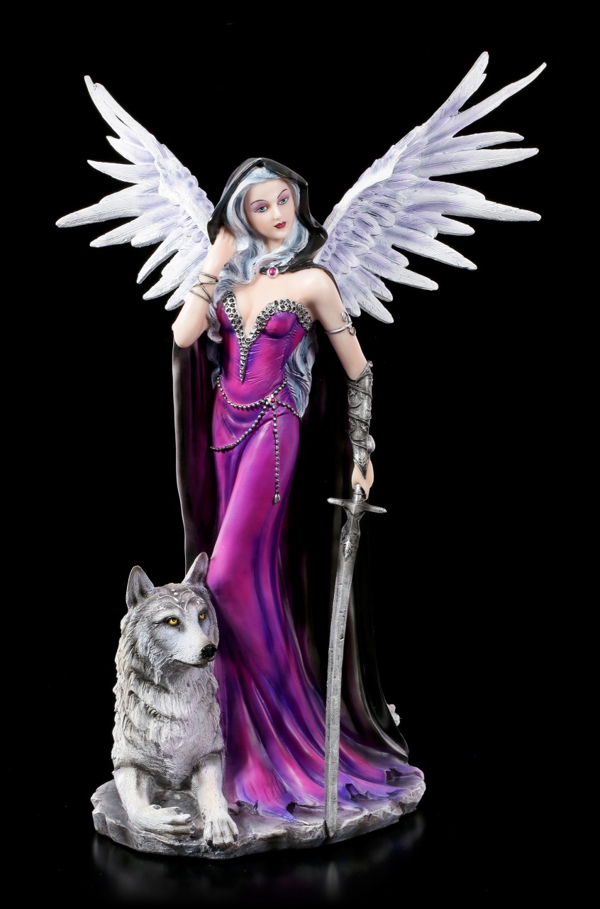 Guardian Angel Figurine - Arina with Wolf