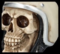 Totenkopf Figur mit Helm beige