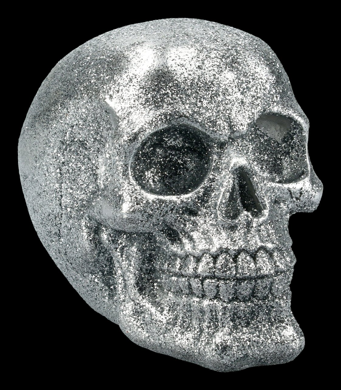 Skull - glitter silver