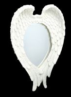 Wall Mirror - White Angel Wings Glitter
