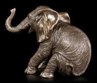 Elephant Figurine - Sitting bronzed