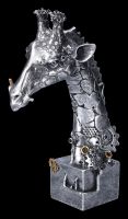 Steampunk Dekofigur - Silberfarbene Giraffe