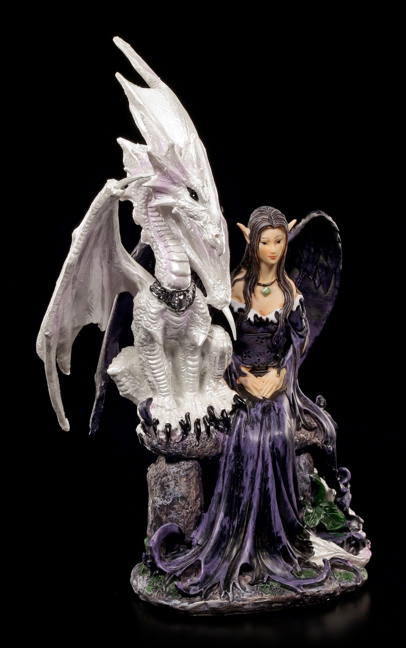 Dark Angel Figurine guards with Dragon