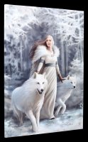 Large Canvas with Wolves - Winter Guardians