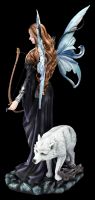 Fairy Figurine - Amora with Bow and Wolf