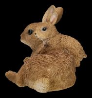 Gartenfigur - Hasen Mutter mit Jungem liegend