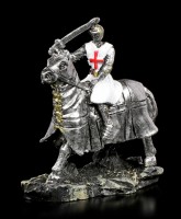 White Crusader Figurines on Horse - Set of 2