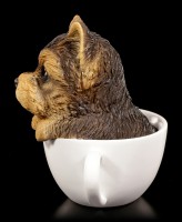 Hunde Figur - Yorkshire Terrier Welpe in Tasse