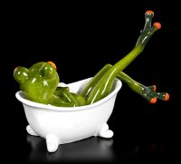 Lustige Frosch Figur in Badewanne