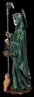 Santa Muerte Figurine with Scale green