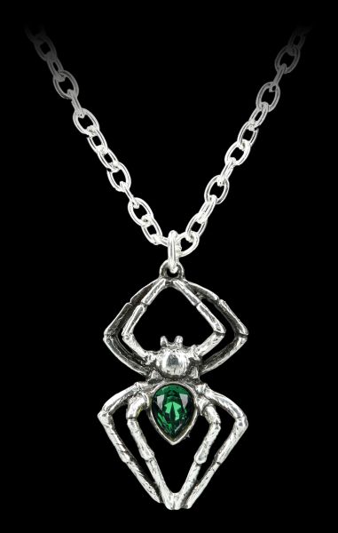 Alchemy Gothic Necklace - Emerald Spiderling