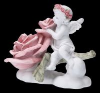 Angel Figurine - Putto with big Rose