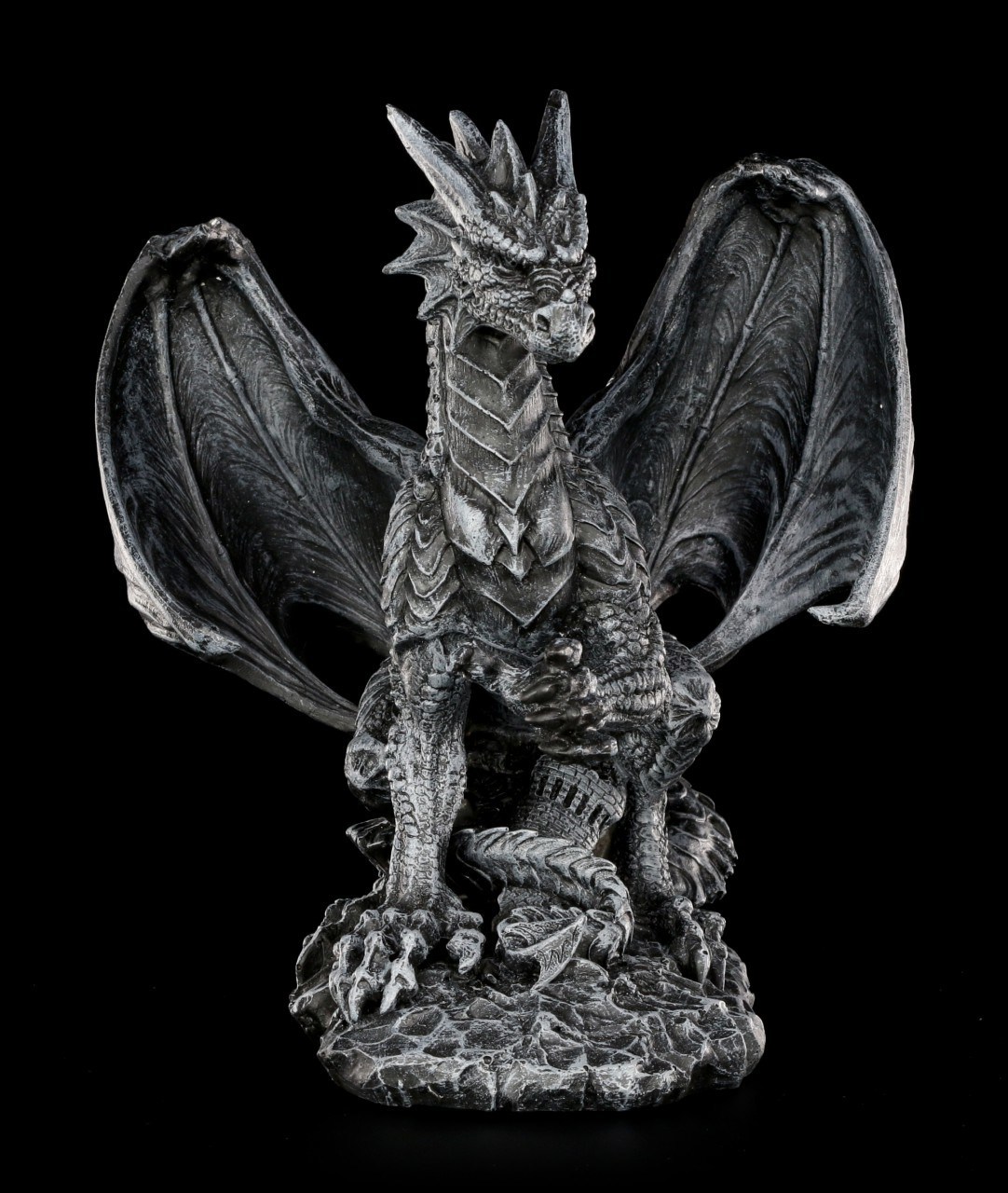 Stolzer Vater Drachen Figur Fantasy Deko Drachenbaby Statue Gothic 