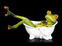 Funny Frog Figurine - Taking a Bath