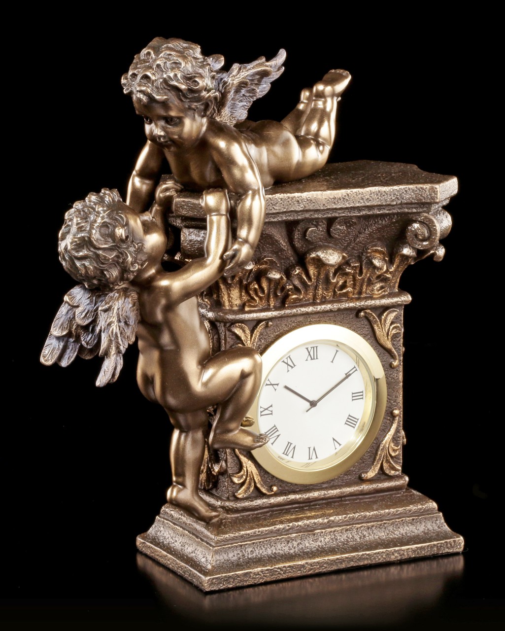 Table Clock - Two Cherub Angels