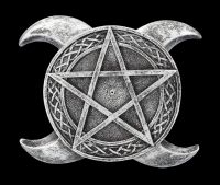 Räucherhalter - Dreifach Mond Pentagramm silber