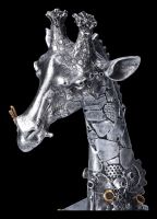 Steampunk Dekofigur - Silberfarbene Giraffe