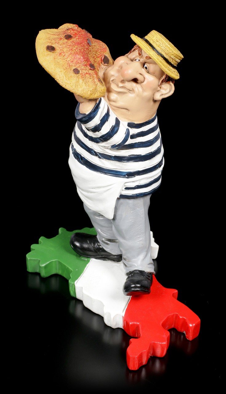 Funny Job Figur - Pizzabäcker auf Italien Flagge