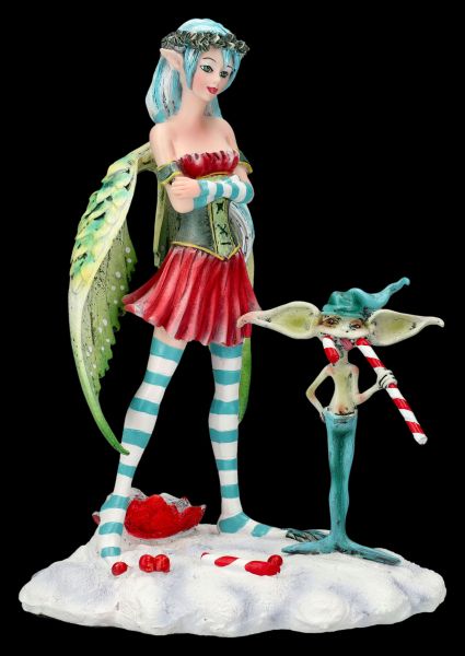 Fairy Figurine with Christmas Goblin - The Naughty List