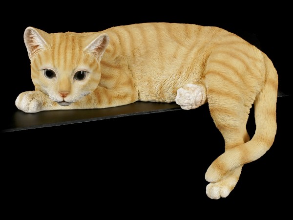 Shelf Sitter - Lying Tabby Cat Figurine