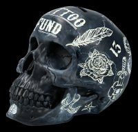 Skull - Tattoo Money Bank - black