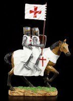 Knight Templar Figurine - Two Knights on Horse