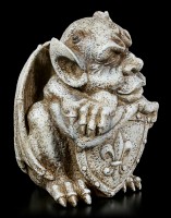 Gargoyle Gartenfigur mit Schild