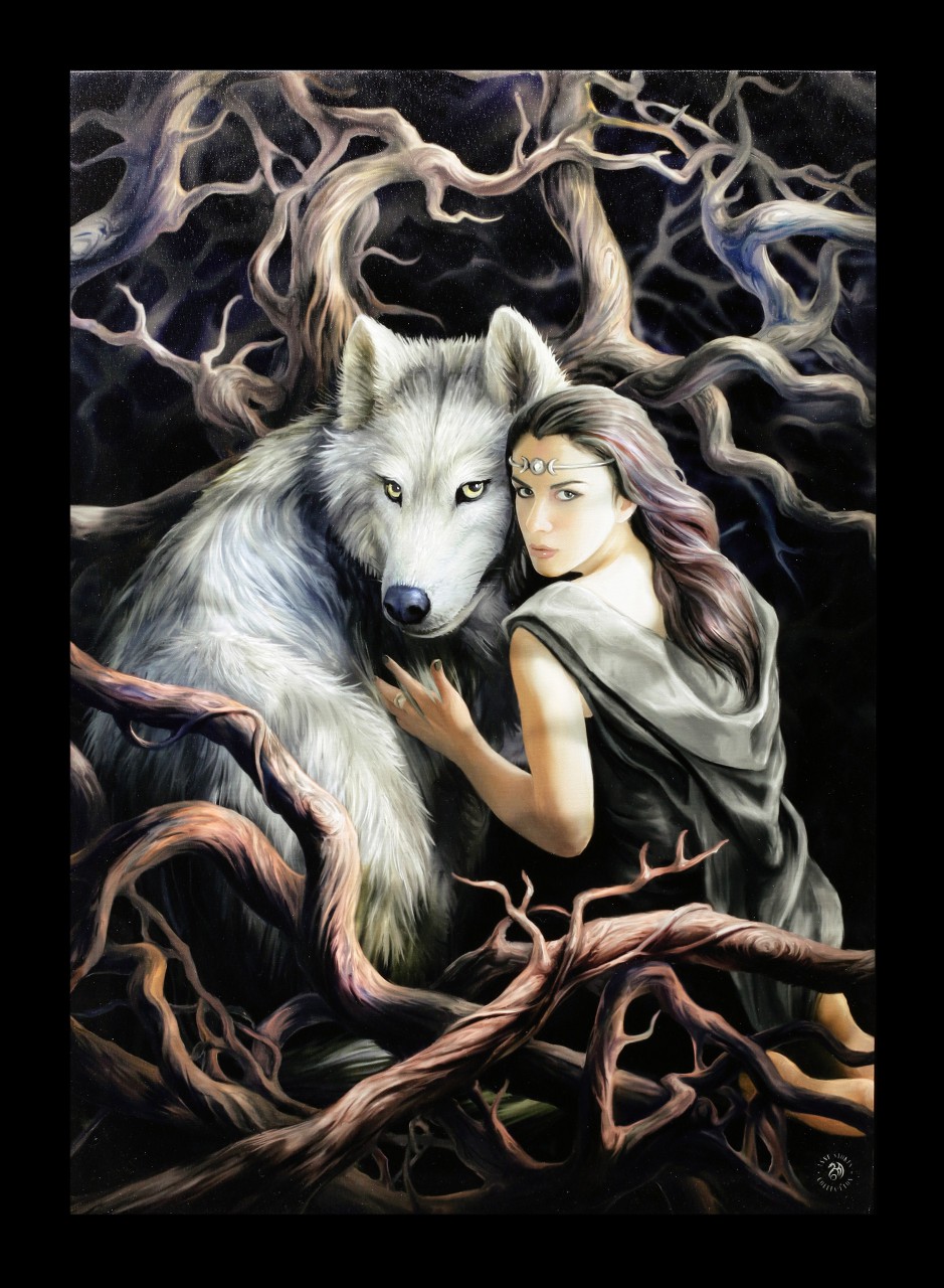Large Canvas with Wolf - Soul Bond
