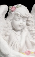 Teelichthalter - Mädchen Engel mit Rosenkranz
