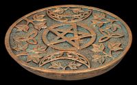 Incense Burner - Pentagram Moon bronze coloured
