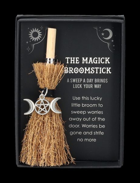 Mini Witch's Broom with Triple Moon