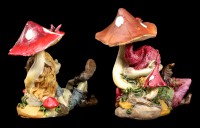 Pixie Figurines - Relax under Mushroom - Set of 2