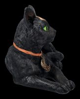 Mystic Cat Figurine with Moon Symbols