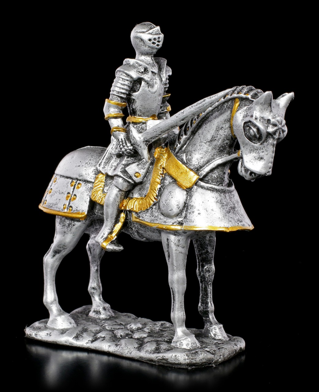 Kleine Ritter Figur auf Pferd mit Schwert