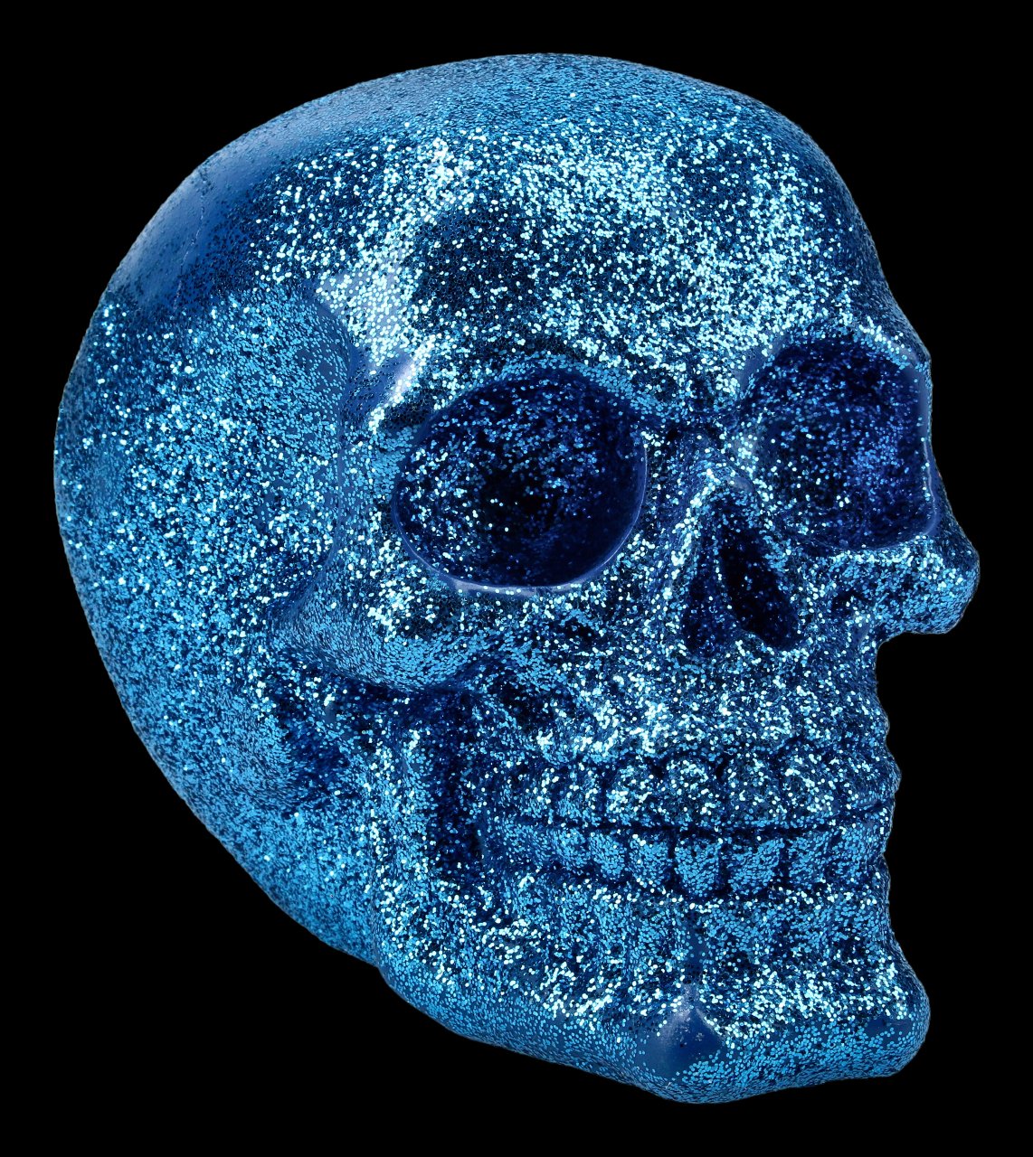 Skull - glitter blue