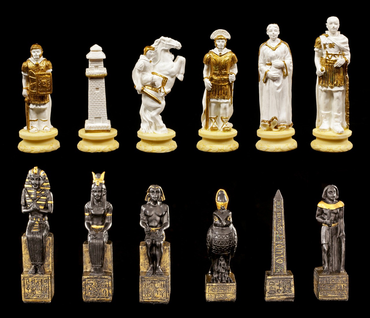 Small Chessmen Set - Egyptians vs. Knights
