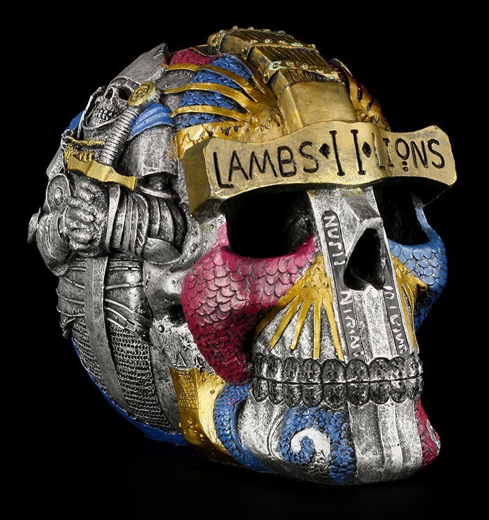 Templar Knight Skull - Lambs to Lions - colored