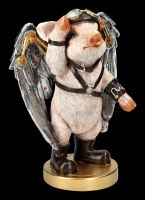 Schweinchen Figur mit Flügeln - Porky Pilot