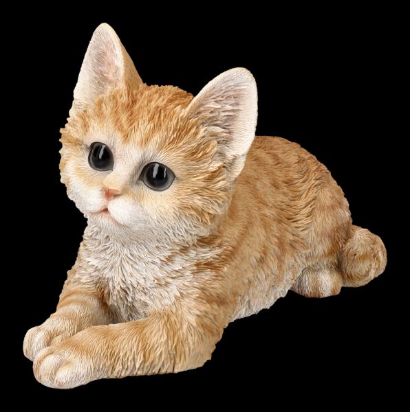 Katzen Figur - Orange Tabby Baby liegend